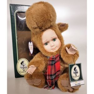 GEPPEDDO 2001 Morris Moose CUDDLE KIDS Plush Porcelain Doll 10